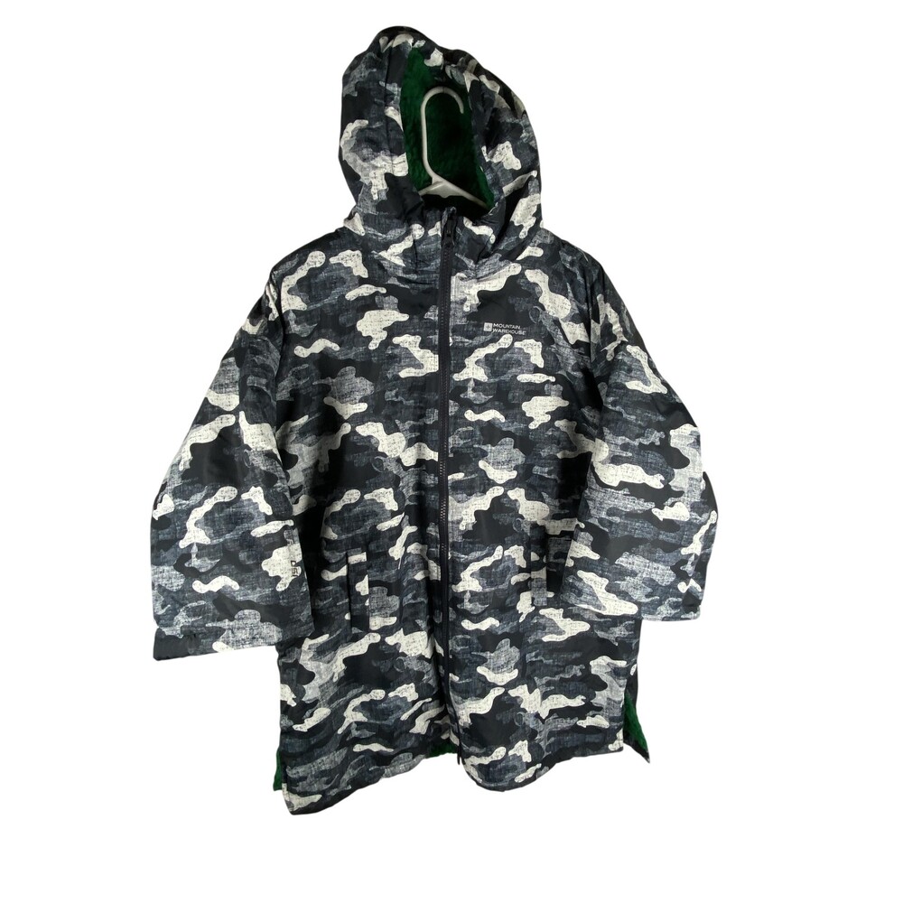 Mountain Warehouse Parka Mens Medium Blue Camo Hooded Waterproof Fleece Lined